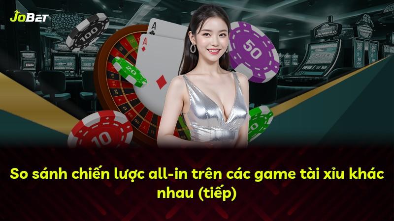So sánh chiến lược all-in trên các game tài xỉu khác nhau (tiếp)